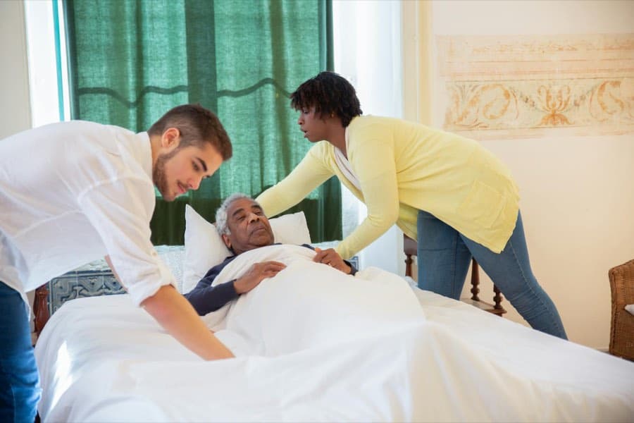 Care staff during a Safer People Handling training session